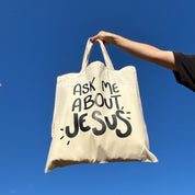 Ask Me About Jesus Tote Bag image 0