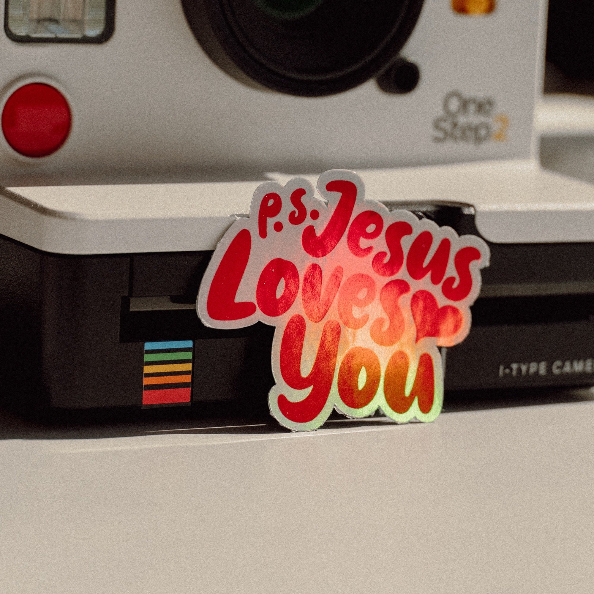 PS JESUS LOVES YOU HOLOGRAPHIC STICKER image 0