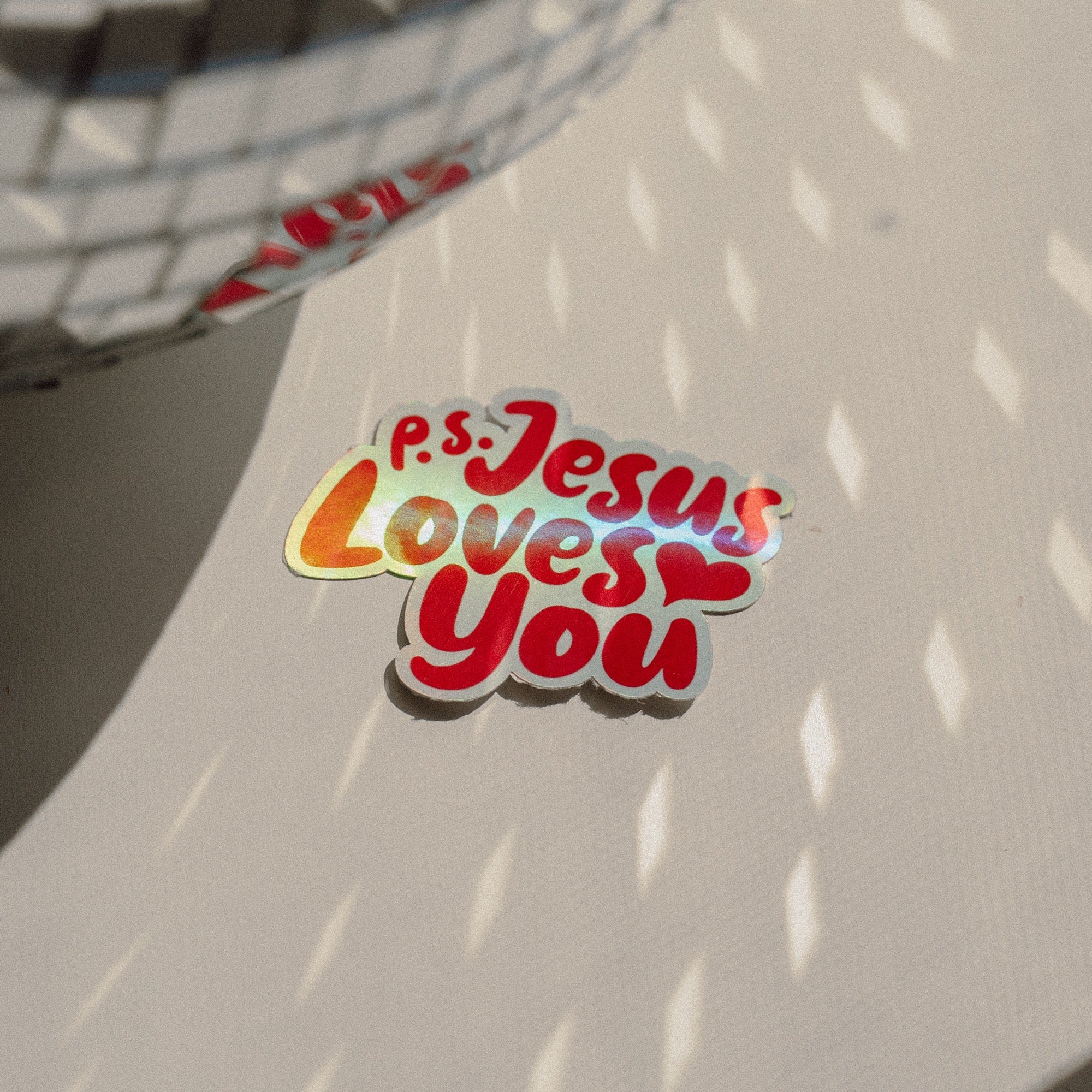 PS JESUS LOVES YOU HOLOGRAPHIC STICKER image 1