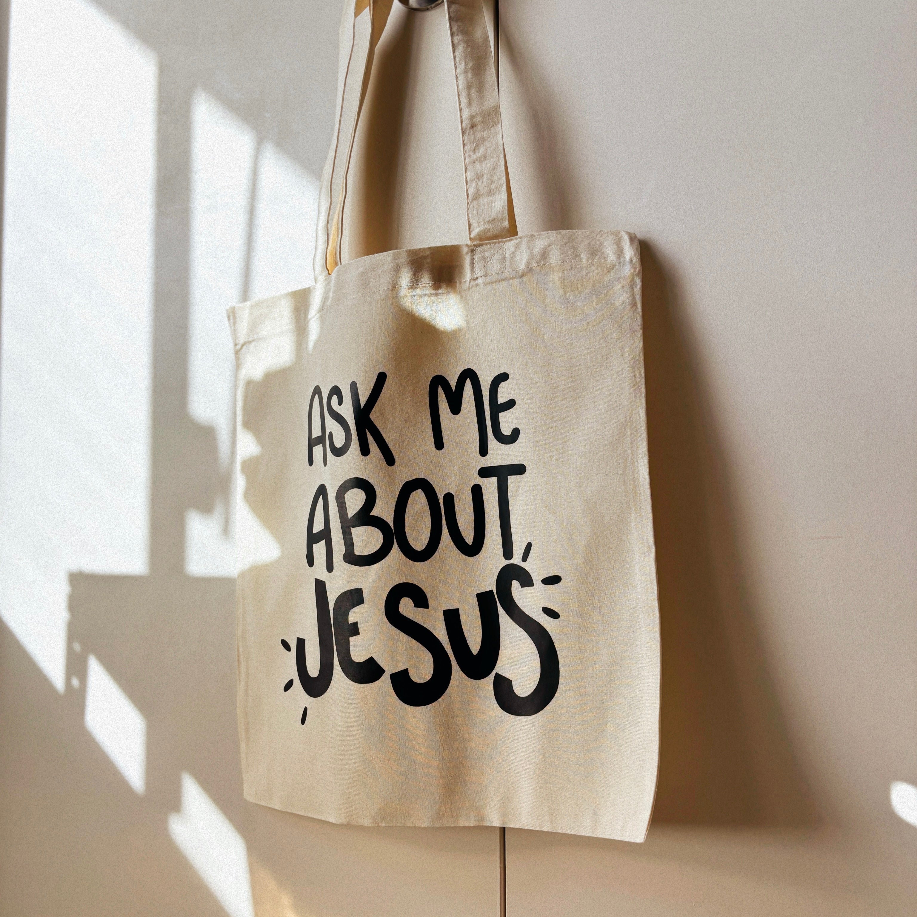 Ask Me About Jesus Tote Bag image 1